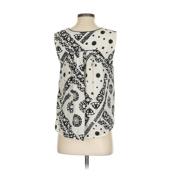 Anthropologie Sleeveless Silk Top White - 2 Petite - Picture 2 of 4